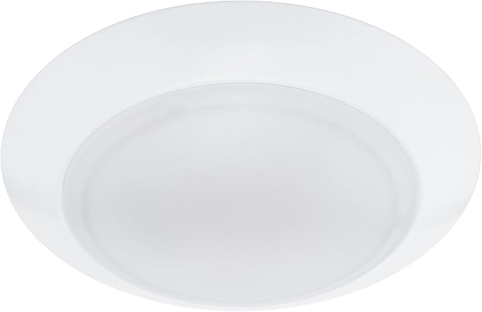 WAC Lighting Disc 6in LED Round Flush Mount with Recessed Retrofit Kit 5-CCT Selectable 2700K-3000K-3500K-4000K-5000K 15W 950 Lumens in White