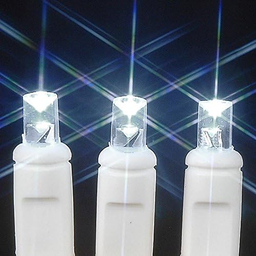 Novelty Lights 35 Light LED Christmas Mini Light Set, Outdoor Curtain Wreath Craft Bottle String Lights, Pure White, Non-Connectable, White Wire, 13.5 Feet…