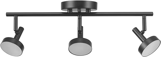 GLOBE Electric 64000007 19" 3-Light 22.5W Dimmable LED Integrated Track Lighting, Matte Black, Lighting for Kitchen, Bathroom, Bedroom, or Dining Room, Living Room Ceiling Lights, Light Fixture