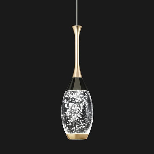 Modern Black Gold Pendant Light Dimmable LED Ceiling Light Fixtures Mini Teardrop Crystal Pendant Lighting for Kitchen Island Dining Room Bedroom Hallway Entryway (1-Pack，Champagne Gold)