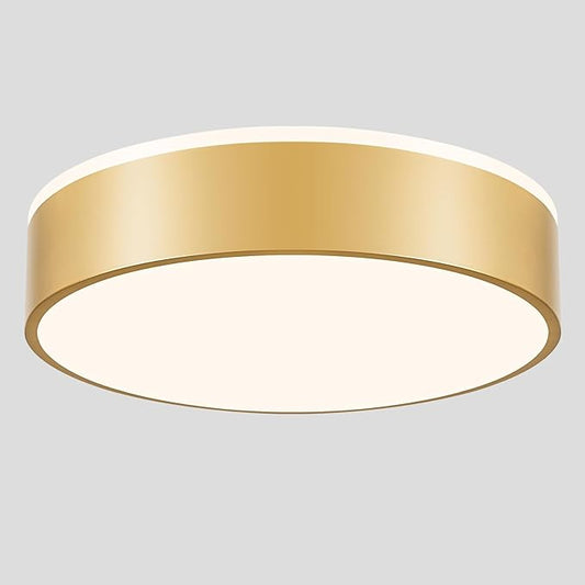 Gold Flush Mount Ceiling Lights, Modern Dimmable 5CCT Close to Lighting Fixture, 2700K-6000K LED Round Ceiling Lamp for Bedroom, Bathroom, Dining Room, Living Room-15.8in