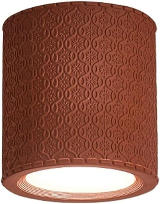 KISAD Close to Ceiling Lights Nordic Resin Ceiling Light Mini Flush Mount Ceiling Lamp Cream Style Hallway Lighting Fixture Minimalism Ceiling Downlight(Red)