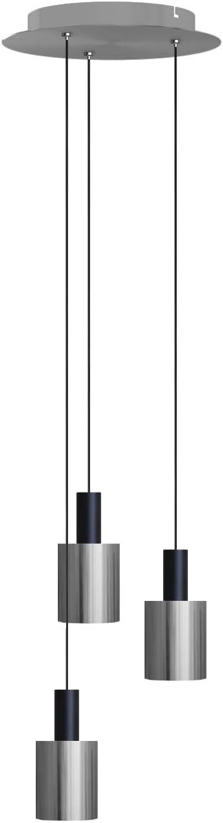 Virgo 3 Mini Pendant Lighting Black-Nickel - LED Hanging Light Fixture for Kitchen Island, Bar, Foyer - Cluster Pendants - Dimmable, Adjustable Wire, Lamp Bulb Included