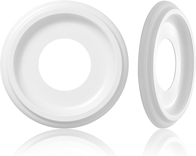 4 Packs Molded Nylon Ceiling Medallion for Light Fixtures and Ceiling Fans, 10"OD x 4"ID x 0.94"P (Fits Canopies up to7-1/4")（White）