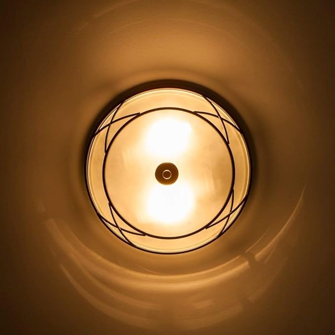 12" Black Classic Dome Flush Mount Ceiling Lights Set of 2, Frosted Glass 2-Light Bronze Lighting Fixtures, Farmhouse Rustic Ceiling Lamps for Living Room Kitchen Bedroom Hallway Staircase