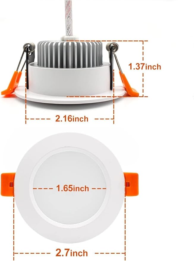 YGS-Tech 2 Inch LED Recessed Lighting, Dimmable Downlight 3W(35W Halogen Equivalent), CRI80, 3000K Warm White Ceiling Light with LED Driver(24 Pack)