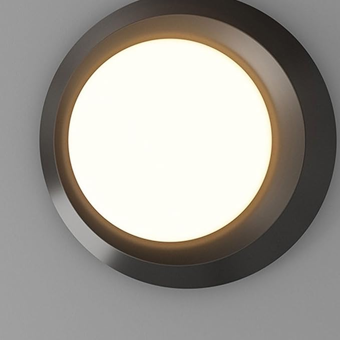Minimalist Luxury Black Ceiling Lamp with Acrylic Shade Flat Lighting Simple Round Ceiling Lights Suitable for Bedrooms and Study Rooms