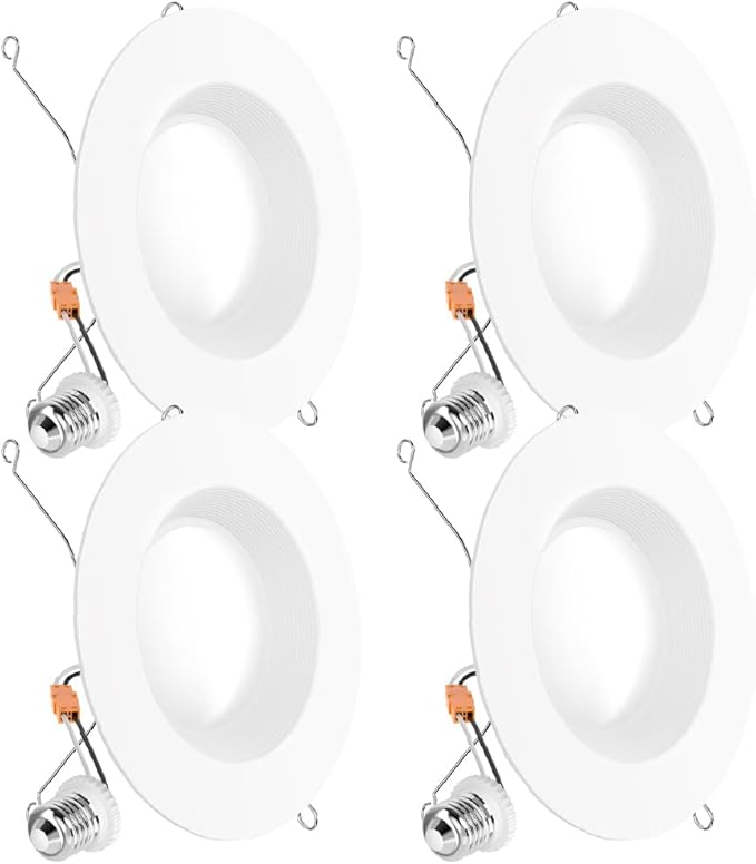Sunco 6 Inch LED Recessed Light, Retrofit Downlight Can Lights for Ceiling, Baffle Trim, 1050 LM, 13W (75W Equivalent), 5000K Daylight, Dimmable, Damp Rated UL 4 Pack