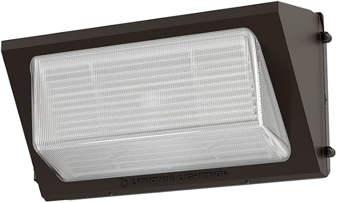 Lithonia Lighting 17" LED Wall Pack Outdoor Light Fixture, 3-Way Selectable CCT 3000K/4000K/5000K, Adjustable Lumens, Dusk to Dawn Photocell, UVOLT, Bronze (TWR2 LED ALO SWW2 UVOLT PE DDBTXD)