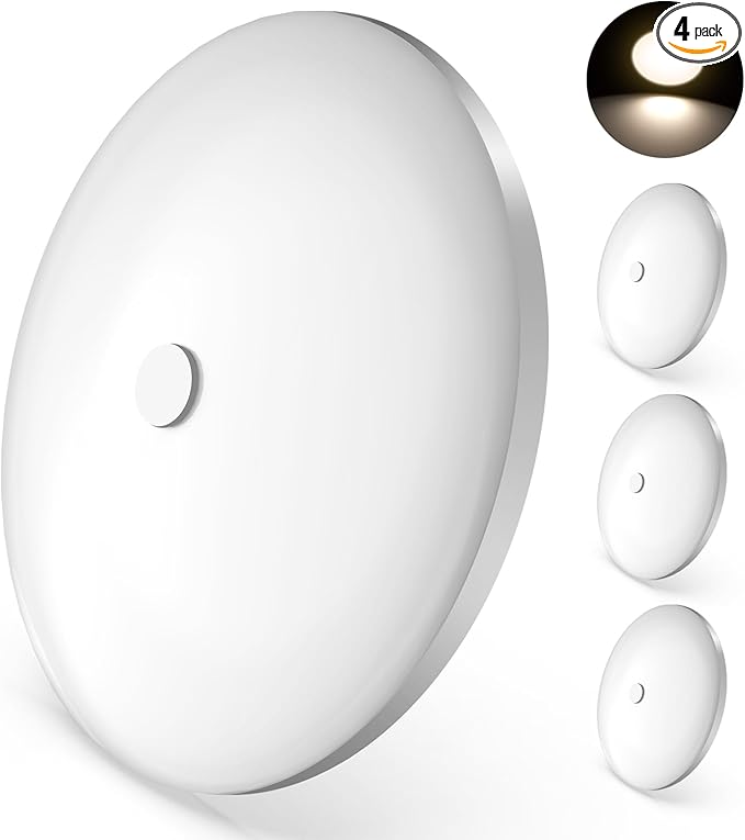 GZV RV Interior Lights, RV LED Ceiling Puck Light, 4 Pack 4.5 Inch 12V, RV Boat Interior Lighting, Dimmable Light for Camper Travel Trailer Motorhome(4000K with Nature White)