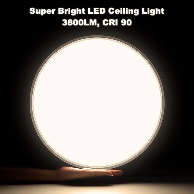 LEDLightsWorld 15.7inch LED Ceiling Light Flush Mount, 32W LED Ceiling Light, 4000K Round Flat Panel Light Fixture, Bright LED Ceiling Light for Bedroom, Living Room, Dining Room
