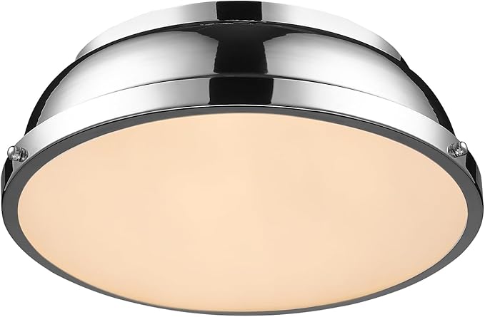 Golden Lighting Yep Duncan 2-Light Flush Mount in Chrome