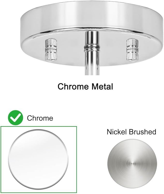 Chrome Crystal Ceiling Light Fixture - Modern Semi Flush Mount Ceiling Chandelier Lighting for Kitchen, Dazzling Prism Chandelier for Bedroom, Bathroom, Dining Room, 5 Light, 16 in