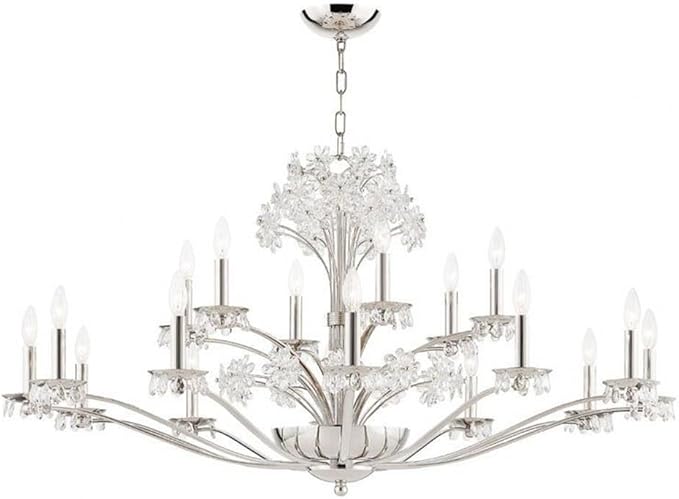 Hudson Valley 4452-PN Crystal 20 Light Chandelier from Beaumont Collection in Polished Nickel Finish,