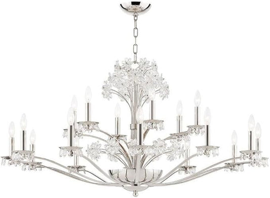 Hudson Valley 4452-PN Crystal 20 Light Chandelier from Beaumont Collection in Polished Nickel Finish,
