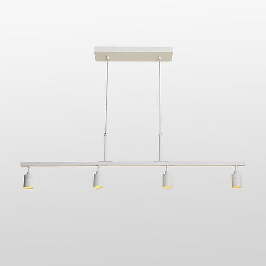Shura - 4-Light White Integrated LED Track Light Pendant w/Rotatable Spotlight Heads, Hanging Ceiling Spotlight Fixture, 3000K, 1960 Lumens