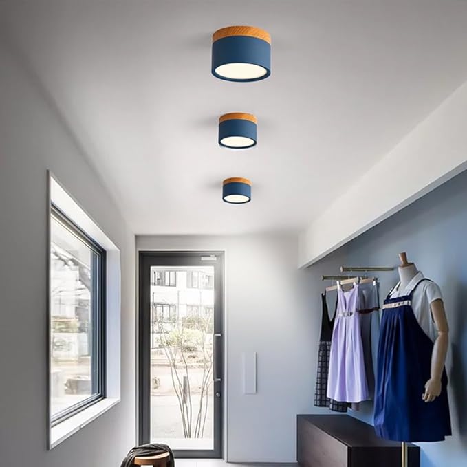 4.2-Inch Macaron Style Ceiling Light, Nordic Modern Ceiling Light Fixture, 15W LED Mini Cylinder Minimalist Close to Ceiling Lamp for Bedroom Hallway Entryway Kitchen Foyer Office