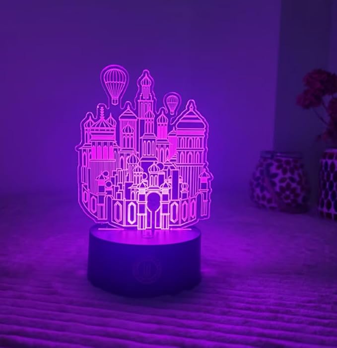 Wicked 3D Castle Illusion LED Lamp, Night Light with Color Changing Effect,Desk Lamp for Bedroom, Nursery, Playroom Décor