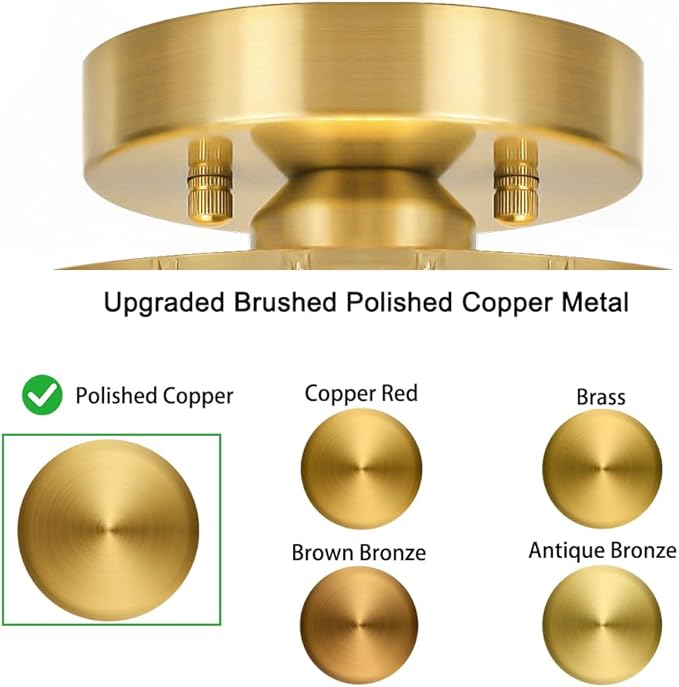 Gold Crystal Ceiling Light Fixture - Modern Semi Flush Mount Ceiling Chandelier Lighting for Hallway, Kitchen & Foyer | Dazzling Prism Chandelier with Easy Installation,1 Light, 8.8 in