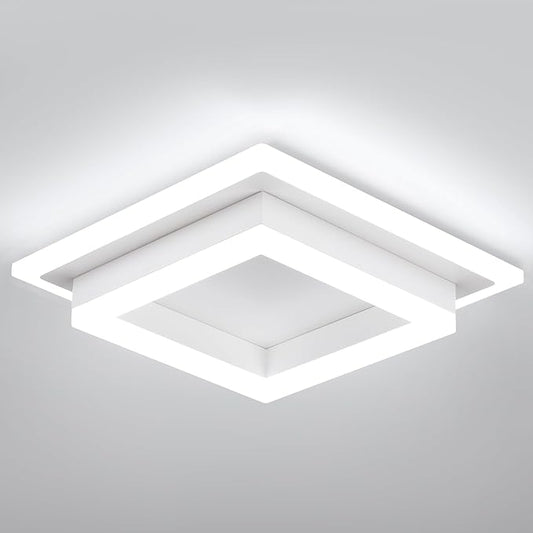 32W Flush Mount Modern LED Ceiling Lights, White Small Hallway Ceiling Light, Cool White 6000K Acrylic LED Ceiling Light Fixtures, Close to Ceiling Lights for Bedroom Dining Room Kitchen Bathroom