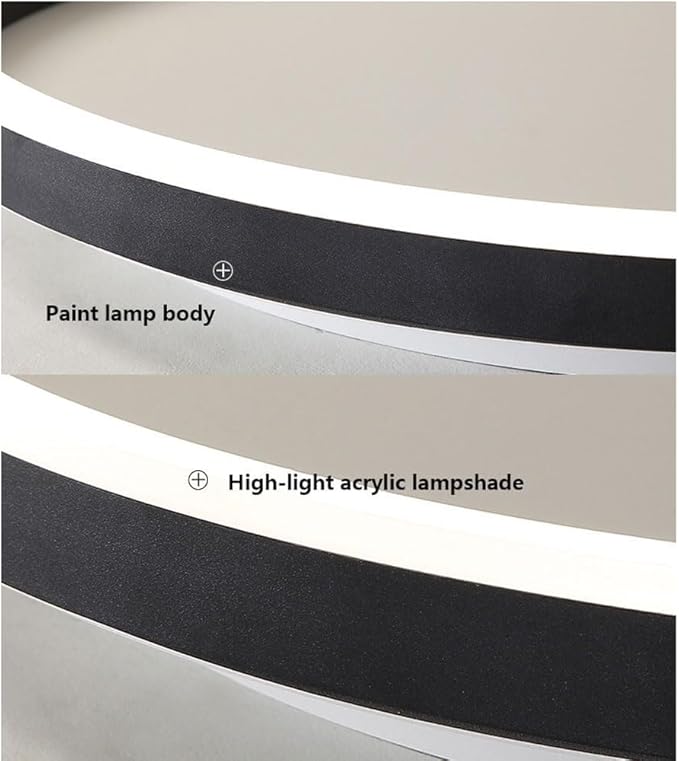 Minimalist Style Black Circle Close to Ceiling Lamp, Adjustable Warm Light/Neutral Light/White Light, Ultra-Thin 2.36in, Ideal for Small Spaces, Balcony, Porch, and Laundry Room Lighting