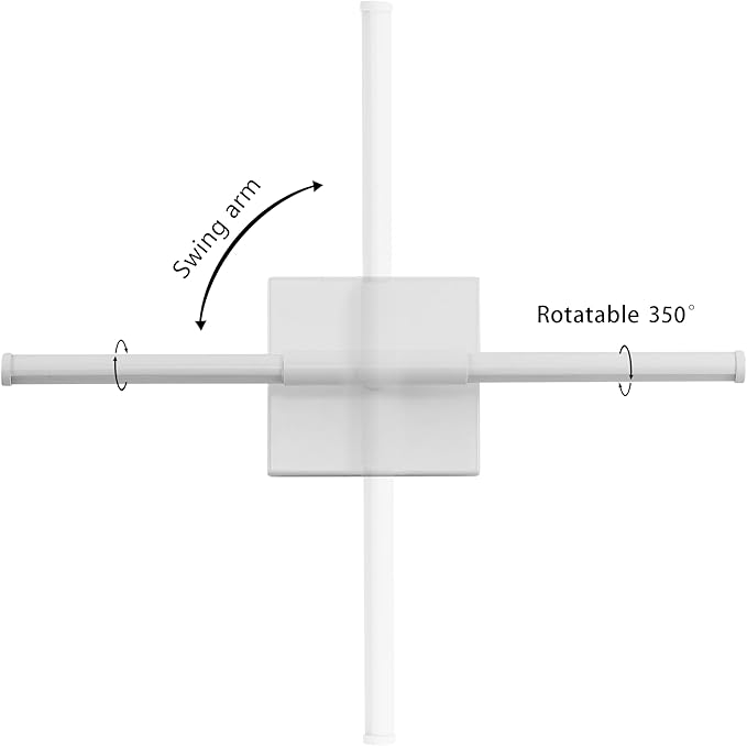 JONATHAN Y 16.25" White Modern Dimmable Integrated LED Wall Sconce, Minimalist Adjustable Metal Vanity Light for Bathroom Mirror, Bedroom, Hallway, 3000K, ETL Listed (JYL7039G)