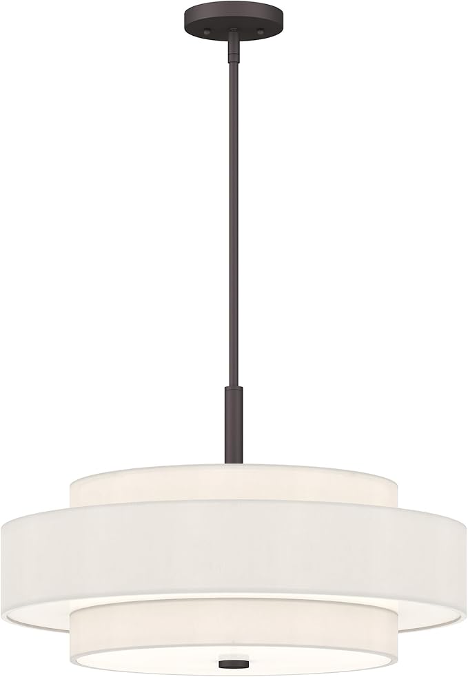 Livex Lighting Fabric Shade 50875-07 Meridian 5 Light Bronze Pendant