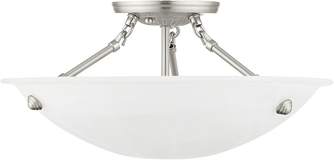 Livex Lighting 4273-01 Oasis 3-Light Ceiling Mount, Antique Brass