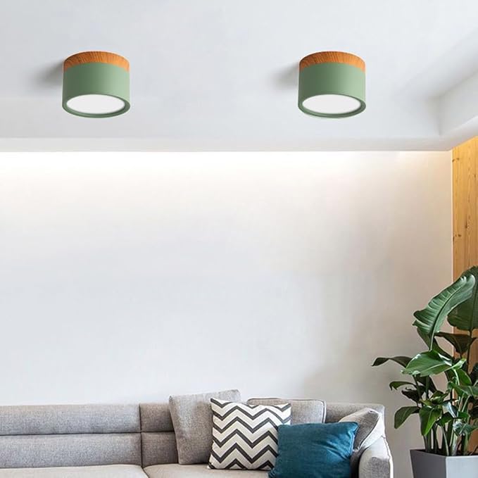4.2-Inch Macaron Style Ceiling Light, Nordic Modern Ceiling Light Fixture, 15W LED Mini Cylinder Minimalist Close to Ceiling Lamp for Bedroom Hallway Entryway Kitchen Foyer Office