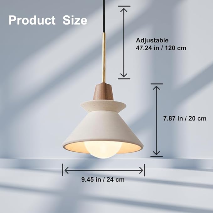 9.4'' Concrete Pendant Lights Kitchen Island Hanging Lights Unique Pinecone Lampshade Industrial Chandelier Nordic Cement Pendant Light for Dining Room,Bedside,Kitchen,Hallway,1Pcs,White