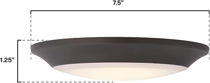 Westinghouse 6134100 Makira Traditional One-Light, 7.5 Inch 16 Watt Dimmable LED Indoor/Outdoor Selectable Surface Mount Fixture Black-Bronze Finish, Frosted Acrylic Shade