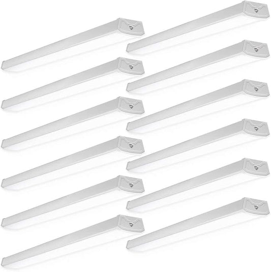 Sunco 12 Pack 4FT LED Shop Light Wraparound Fixture, Garage Ceiling Lights, Linkable, 3500 LM, 40W=300W, 6000K Daylight Deluxe, Hardwired, Surface Mount, Workshop Utility Light ETL