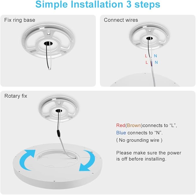 9 Inch White LED Flush Mount Ceiling Light, 5000K Daylight White Low Profile LED Ceiling Light, 18W 1800LM, Round Slim Flat Ceiling Lights Fixture for Closets Bedroom Hallway Stairwells Porch