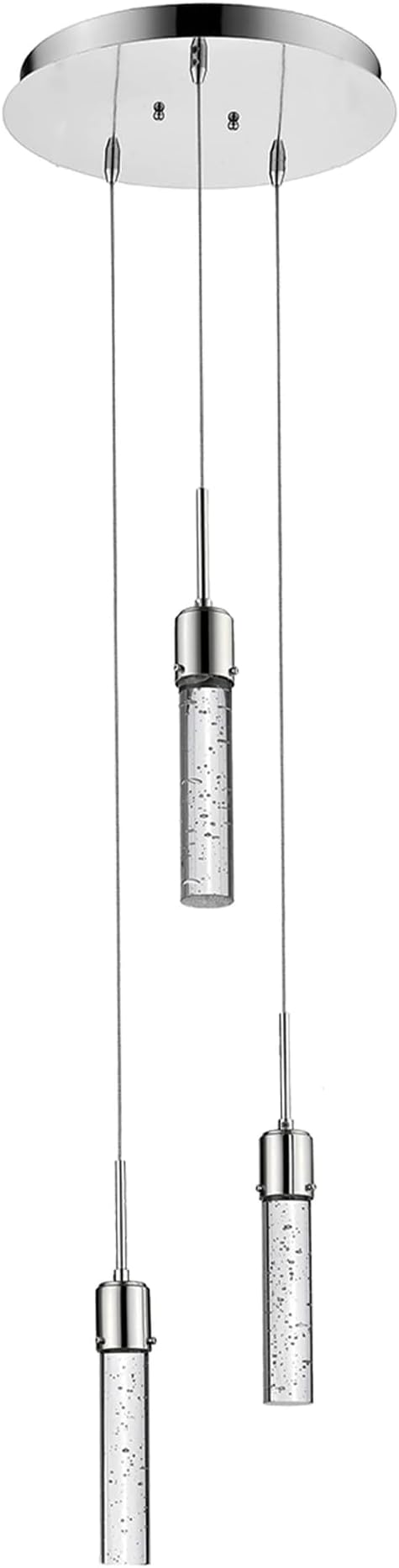 Vivio Lighting Modern Pendant Light Mini Ceiling Lights for Kitchen Island Bubble Crystal LED Adjustable Hanging Lights for Living Room Dining Room Chrome 4000K 3 Light