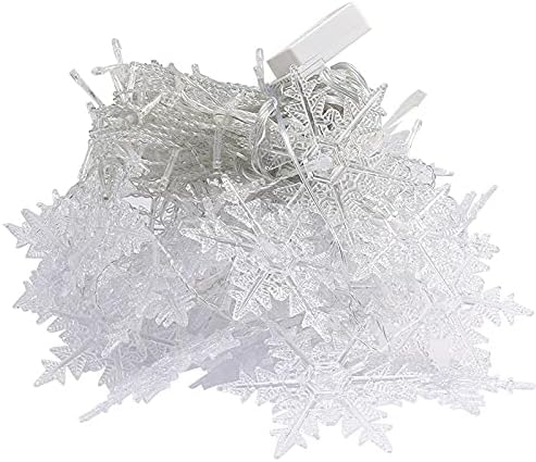 LED Curtain Lights,19ft/6M 96 LED Snowflake Curtain String Lights Plug-in Window Curtain Lights with 8 Modes Decoration for Christmas, Wedding, Party,Wall, Home Decorations (Colorful)