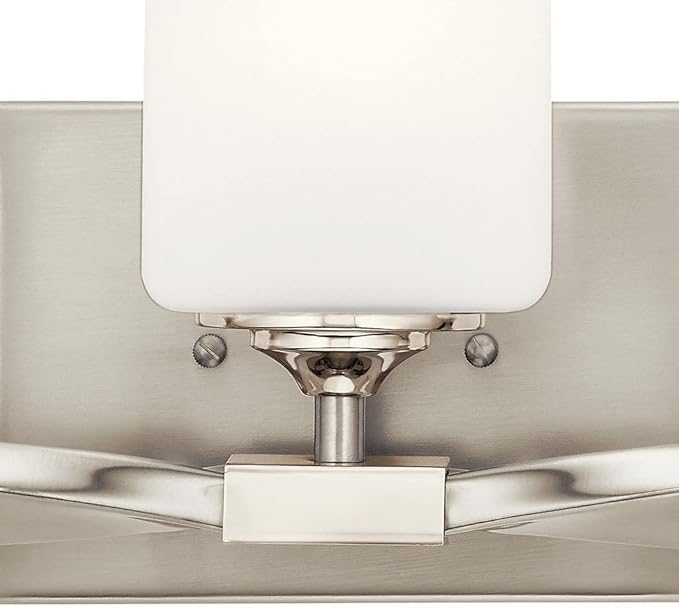 Kichler Marette 22.75" Vanity Light in Black, 3-Light Modern Bathroom Light with Satin Etched Cased Opal Glass, (22.75" W x 8" H), 55002BK