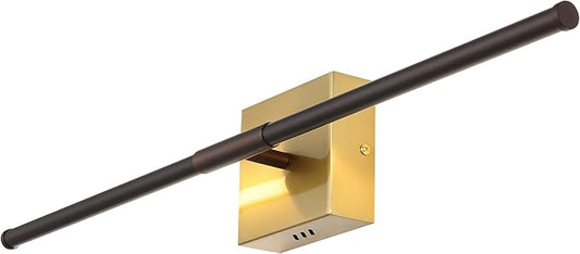 JONATHAN Y 28" Oil Rubbed Bronze/Brass Gold Modern Dimmable Integrated LED Wall Sconce, Metal Vanity Light for Bathroom Mirror Bedroom Hallway, Sleek Hardwired Wall Lamp Fixture, 3000K (JYL7022F)