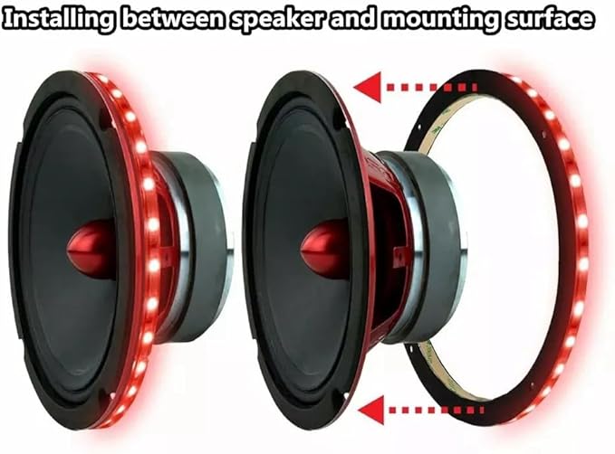 4PCS 6.5" RGB Dream Color Chasing Symphony LEDs Addressable Speaker Rings Lights with Wireless RF Remote Bluetooth App Control Coaxial Speaker Lights Slingshot