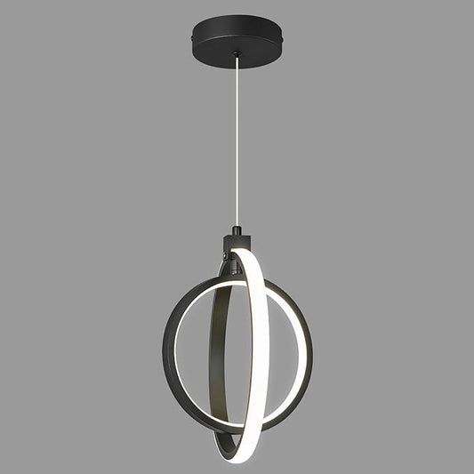 Modern LED Chandelier Black Ring Pendant Light Fixtures 4000K Dimmable Height Adjustable Pendant Lighting for Dining Room Kitchen Island Bedroom Living Room Foyer（1-Pack）