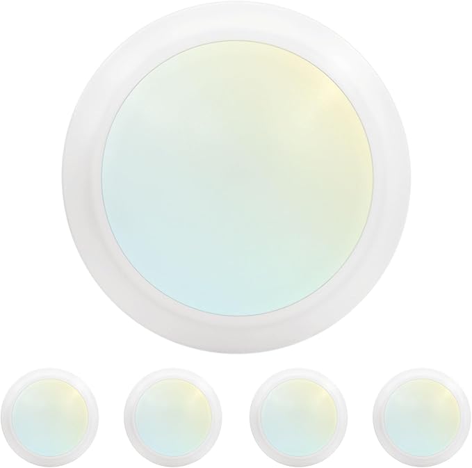 LUXRITE 6 Inch LED Disk Lights, Dimmable Flush Mount Ceiling Light, 5CCT Selectable 2700K 3000K 3500K 4000K 5000K, 12.5W, 1000LM (White, 4 Count (Pack of 1))