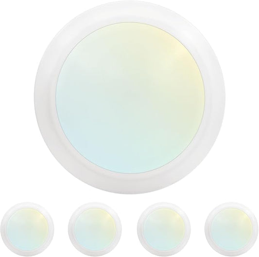 LUXRITE 6 Inch LED Disk Lights, Dimmable Flush Mount Ceiling Light, 5CCT Selectable 2700K 3000K 3500K 4000K 5000K, 12.5W, 1000LM (White, 4 Count (Pack of 1))