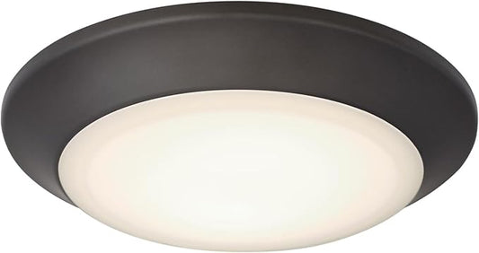 Westinghouse 6134100 Makira Traditional One-Light, 7.5 Inch 16 Watt Dimmable LED Indoor/Outdoor Selectable Surface Mount Fixture Black-Bronze Finish, Frosted Acrylic Shade