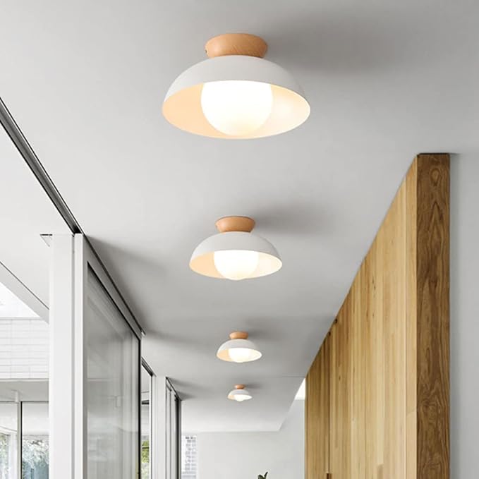Minimalist Ceiling Light Round Ceiling Lamp Fixture Semi Recessed E14 Pendant Light Decoration Ceiling Lighting Fixtures Nordic Style Bedroom Aisle Corridor Entry