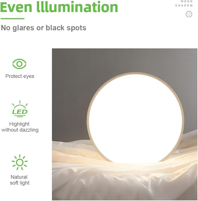 LightingWill 24 Inch LED Flush Mount Ceiling Light Fixture, 4000K Nurture White, 5600LM, 45W, Flat Modern Round Lighting Fixture, 400W Equivalent White Ceiling Lamp for Kitchens, Bedrooms.etc.
