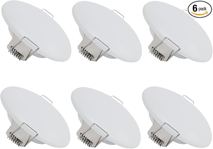 Dream lighting LED 12volt 4.5inch Recessed Mount Ceiling Light with Springs, Interior Down Light for RV Trailer Boat Cabin—Bright Warm White, 3500K, 350lm, Pack of 6