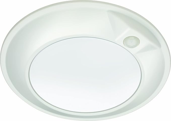 Juno JSBT 6-Inch SlimBasics Tapered Disk Downlight, Switchable + PIR Sensor, White (1 Pack)