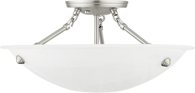 Livex Lighting 4273-01 Oasis 3-Light Ceiling Mount, Antique Brass