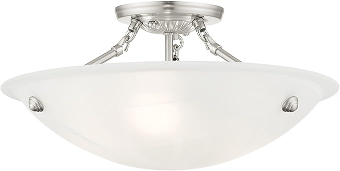 Livex Lighting 4273-01 Oasis 3-Light Ceiling Mount, Antique Brass