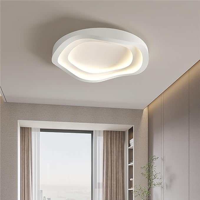 Modern Minimalist Ceiling Light Fixtures Ultra Thin Metal Acrylic Close to Ceiling Lights Nordic Dimmable Ceiling Lamps for Bedroom Kitchen Dining Room Living Room(40CM)