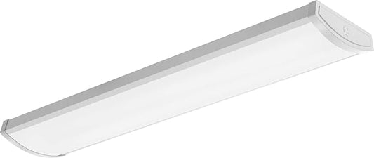 Lithonia Lighting 4 Foot LED Ceiling Light Fixture, 4 Ft LED Shop Light, Low Profile, Wide Housing Wraparound, Fixed 5000 Lumens, 4000K Cool White, Triac Dimming, 120V (FML4W 48 5000LM 840 TD)
